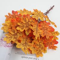 Feuilles d'érable artificielles, couleurs d'automne artificielles, décorations de table pour Halloween, Thanksgiving, jardin, plantes vertes artificielles