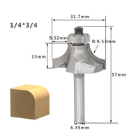 Broca Redonda de Carburo de Tungsteno de Alta Calidad para Router de Madera, Grado Industrial, Vástago de 1/4 y 1/2 Pulgadas, L-N001-1