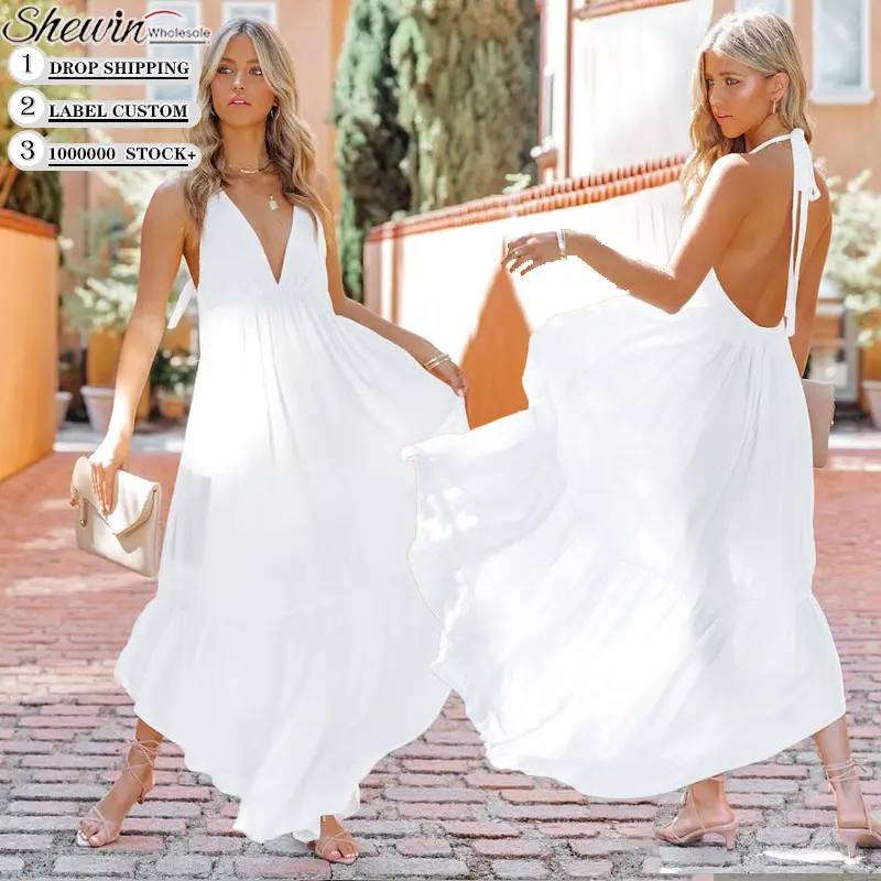 2023 New Arrivals Trending Boho Bohemian Floral Printed Long Maxi Casual Sun Dresses Women Summer Dress
