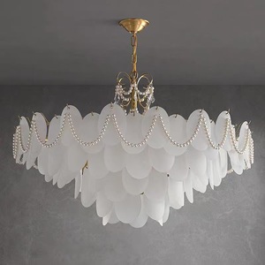 Lámpara de Techo Redonda Dorada de Estilo Francés Minimalista, LED E27 con Interruptor, Cuidado de la Vista, para Dormitorio y Sala de Estar - Product Image 4