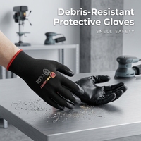 Gants de travail en polyester de qualité supérieure, résistants à l'huile, avec revêtement en nitrile lisse, conformes à la norme Snell 13G, durables pour les opérations d'atelier polyvalentes