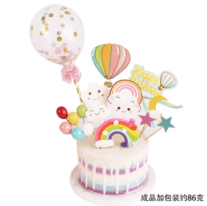 ชุดตกแต่งเค้กวันเกิดแบบพัดลมพับได้ ลูกโป่ง <span class=keywords><strong>ล้อ</strong></span>ลม ชุดตกแต่งเค้กสุขสันต์วันเกิด สำหรับตกแต่งงานปาร์ตี้ - Product Image 6