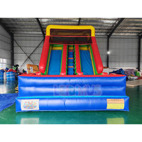 Vente Flash : Grand toboggan gonflable pour enfants, toboggan gonflable à double voie en PVC, toboggan gonflable sec de qualité commerciale pour la location
