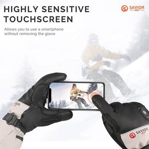 SAVIOR Nuovi Arrivi Guanti da Sci Riscaldati in Pelle 3000mAh Impermeabili con Controllo via App Bluetooth per l'Inverno - Product Image 6
