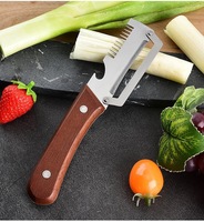 Professionele 3-in-1 roestvrijstalen handmatige groentejulienne-schiller met ergonomische houten handgreep OEM