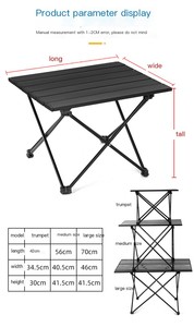 Mesa plegable individual para exteriores, mesa portátil para senderismo y acampada, mesa plegable para picnic de montaña - Product Image 5