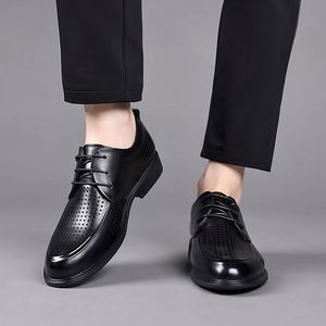 Zapatos Casuales de Verano para Hombre, de Cuero de Primera Calidad, con Cordones, Antideslizantes, Ligeros, Formales de Negocios, con Punta Puntiaguda, Transpirables, de Alta Gama - Product Image 6