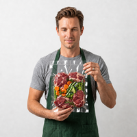 Sacs sous vide à scellage thermique sans BPA, sacs en plastique transparents PA PE à trois soudures latérales pour emballage alimentaire commercial
