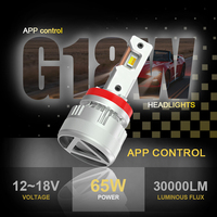 Gview ODM OEM G18W H8 H11 Ampoule LED pour automobile, commande par application, super lumineuse, 130W, 40000 lumens, 12V, ajustement universel