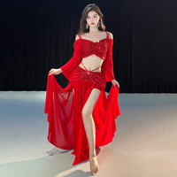Robes de danse du ventre, ensembles de jupes, vêtements de scène pour femmes, ensemble de vêtements de performance pour adultes en polyester