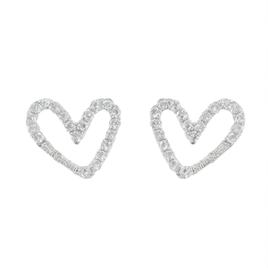 E3192 Orecchini con diamanti taglio cuore in oro, stile romantico da sposa, colore G, gioielli raffinati con diamanti naturali - Product Image 1