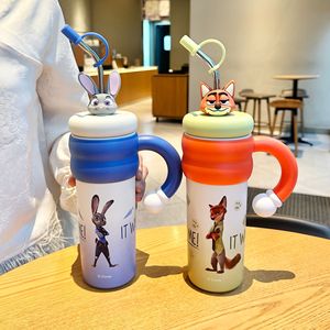 Zootopia Phim Hoạt Hình Thép Không Gỉ Chân Không Cách Nhiệt Du Lịch <span class=keywords><strong>Mug</strong></span> Với Rơm Công Suất Lớn Dễ Thương Ice Vua Thiết Kế Cho Cô Gái Món Quà - Product Image 5