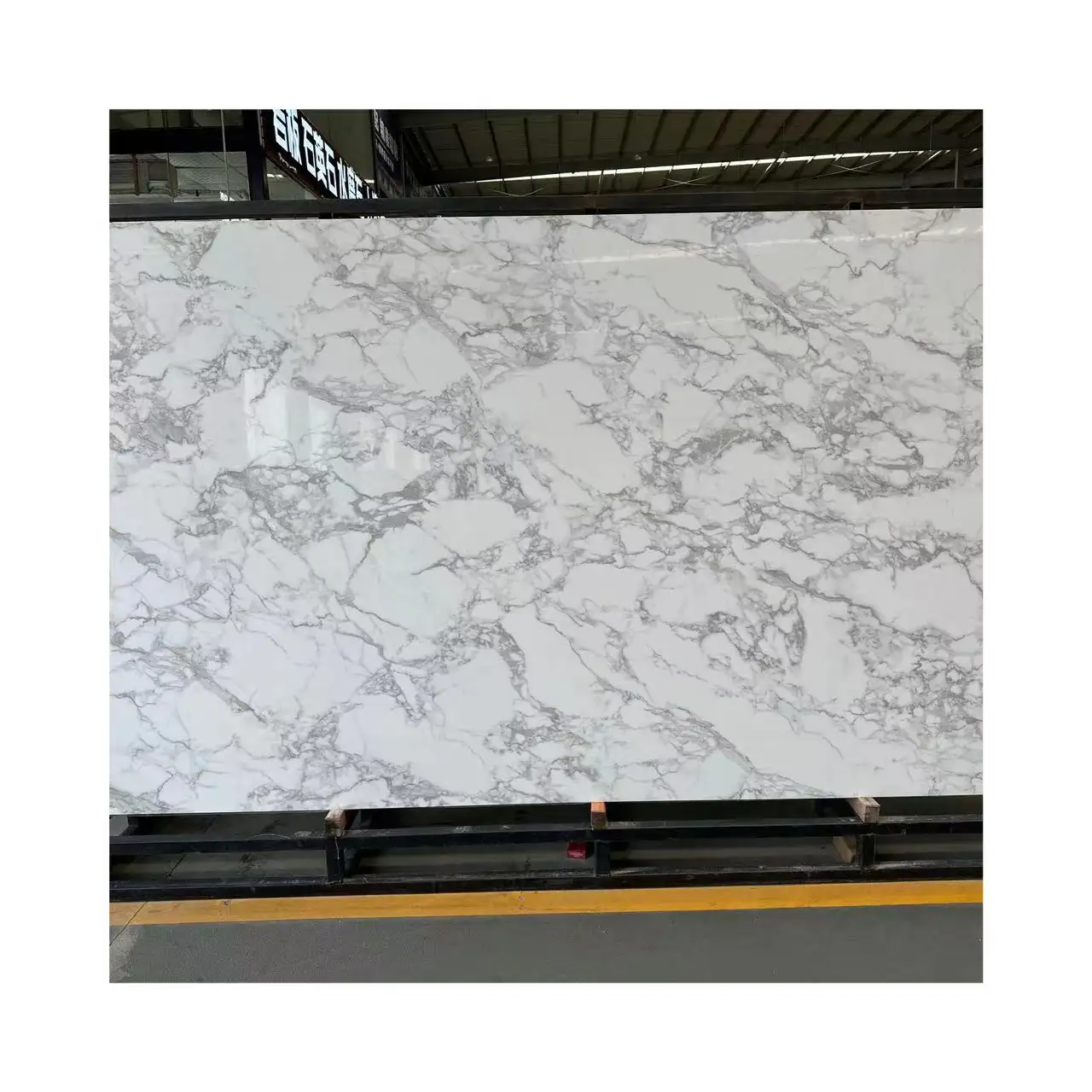 Artificial Stone Sheets Surface Surface Solid Modified Sale Cross white Wall with Black grain