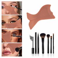 Pochoir à eyeliner multifonction en silicone avec règle, outil breveté d'aide au maquillage des yeux, protège-mascara