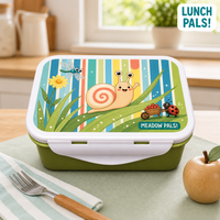 Boîte à lunch bento multifonctionnelle en plastique biodégradable de qualité alimentaire à 100 %, imprimée sur mesure, motif dessin animé, facile à nettoyer, emballage alimentaire – Vente chaude