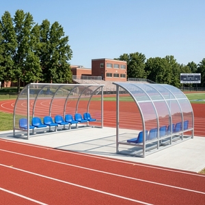 Banc de Reserves Économique PY pour Football avec Sièges en Plastique à Dossier Moyen – Abri Extérieur pour Équipe de Football de 2 à 24 Places - Product Image 2