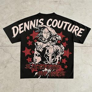 เสื้อยืดคอกลมทรงบ็อกซี่แบบครอปพิมพ์ลายคุณภาพสูงสำหรับผู้ชาย เสื้อยืดโอเวอร์ไซส์ลายกราฟิกผ้าคอตตอน 100% เนื้อหนา รับสั่งทำ - Product Image 2