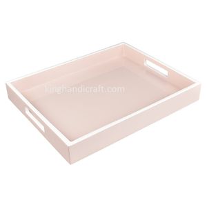 Grand plateau rectangulaire en bois laqué écologique recyclable, fait à la main, multifonctionnel, plateau de service et de présentation pour la cuisine, le salon - Product Image 6