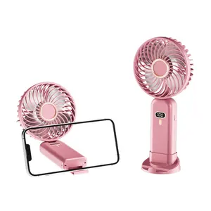 G10 Draagbare Nieuwe Digitale Display Opvouwbare Hals-In Staat Koude Mini Fan Handheld Usb Oplaadbare Telefoon Stand Outdoor Kleine Ventilator