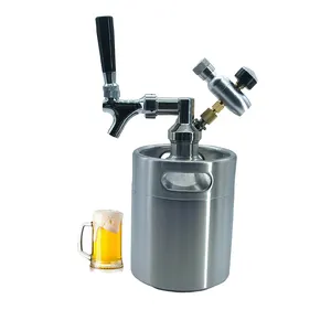 High Quality 2l 3.6l 5l 4l 10l Empty Home Brewing Cylindrical Container Stainless Steel Beer Barrel Keg