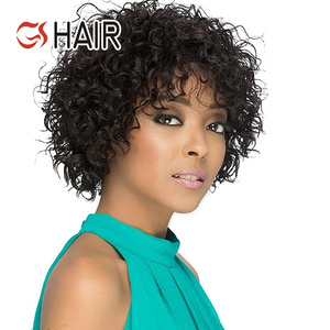 GS Perruque Brésilienne Courte Coupe Pixie Bouclée Perruque Front Lace pour Femmes Noires Cheveux Humains Boucles Pixie Fermeture Perruque Tpart Pixie Perruques - Product Image 1
