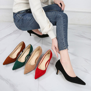 Scarpe eleganti da donna di taglia grande 46 2 pollici con punta infernale in camoscio comode scarpe da donna da donna - Product Image 1