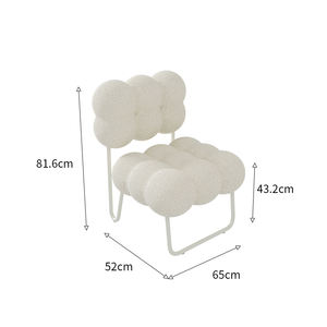 Cream Colored Bubble <b>Back</b> <b>Chair</b> <b>With</b> Lighted Mirror For Bedroom Makeup <b>Vanity</b> Use - Product Image 6