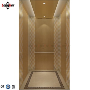 Ascensor de Pasajeros LangGer Factory Vvvf AC 630kg con Acabado Espejo Dorado, Puerta de Vidrio y Acero Inoxidable para Apartamentos y Casas - Product Image 6