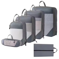 Ensemble de 6 cubes de compression en tissu imperméable personnalisés pour organiser les bagages de voyage |   Valise de rangement pour usage extérieur