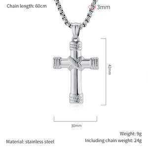 스테인리스 스틸 십자가 모양 유골함 펜던트, 재, 모피, 모래 보관 가능, 방수 및 생분해성 - Product Image 2