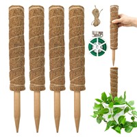 Poteau d'escalade en fibre de coco pour plantes grimpantes d'intérieur (Monstera), avec support en mousse, fabriqué en pot de coco coir