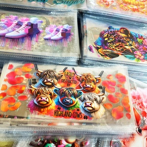 Pegatinas de Transferencia UV de Alta Calidad a Todo Color <span class=keywords><strong>para</strong></span> Tazas de Café y Botellas de Agua, Diseños de Dibujos Animados, Duraderas, Lavables, Impresión por Transferencia - Product Image 1