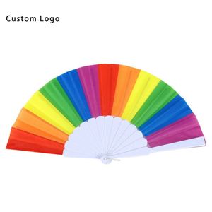 พัดลายรุ้ง - พลาสติก PE - ลายดอกไม้ - ของตกแต่งศิลปะและของสะสม - Product Image 1