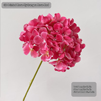 Vente en gros de fleurs artificielles en hydrangea imprimées en 3D, couleur saumon clair, toucher réel, pour la décoration de bouquets de mariage