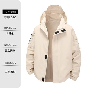 Custom Outdoor Windbreaker Jacket Men Abrasion Resistant Workwear Casual Single Layer Printing Available - Product Image 2