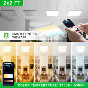 2x2/1x4/2x4 Smart APP Control LED Flat Panel <strong>Light</strong> CW Dimmable 2700K-6500K CCT Recessed <strong>Drop</strong> <strong>Ceiling</strong> <strong>Light</strong> for Commercial Use - Product Image 6