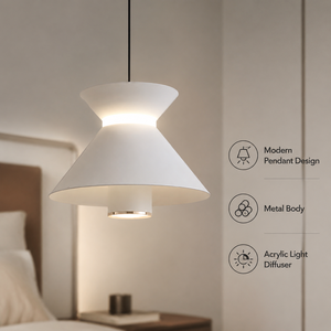 Lampe suspendue moderne en métal avec diffuseur en acrylique, 10W Led, blanc neutre, pour salle à manger, chambre à coucher, intérieur, hauteur réglable - Product Image 2