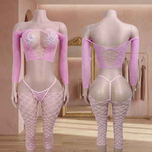 W.E.Club Women's Ballroom Dancewear Sexy Exotic Outfit Spandex/Nylon <b>Pole</b> <b>Dance</b> Fishnet - Product Image 3