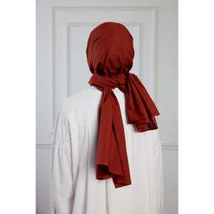 Écharpe en pur coton terracotta 50g, tissu doux tissé, couvre-chef pour femme - Product Image 1