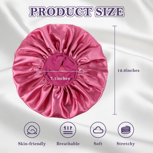 Gorros de Dormir para Mujer, Gorros de Satén de Color Sólido para Baño, Gorro de Ducha Elástico para el Cabello, para Uso Diario y Belleza - Product Image 5