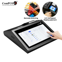 Terminal Punto de Venta Todo en Uno de 11.6 Pulgadas con Intel I3, 4GB/64GB, Escáner 2D para Windows, Restaurantes de Comida Rápida, Caja Registradora con Lector de Códigos QR