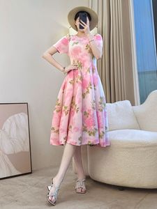 Váy xếp ly hoa mùa hè nữ Miyake 2025, kiểu dáng thanh lịch, dài ngang đùi, dáng chữ A, thích hợp cho kỳ nghỉ, họa tiết hoa, thời trang mới - Product Image 2