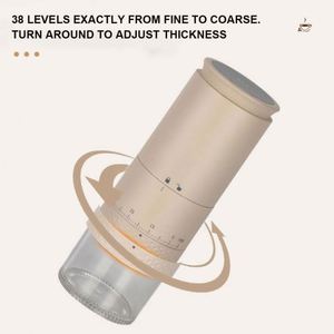 Automatic Mini 38 Levels Adjustment Drip Hand <b>Coffee</b> Bean Grinder Digital Smart <b>Coffee</b> <b>Maker</b> for Travel - Product Image 2