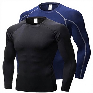 Men's Slim Fit Compression Long <b>Sleeve</b> Performance Shirt Premium Quick Dry Eco-Friendly Spandex/Polyester <b>Base</b> <b>Layer</b> Athletic - Product Image 1