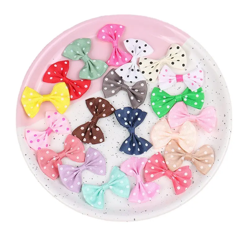 3.5*5CM Ribbed printed dot bow ribbon small dot bow Korean style jewelry decoration accessories wholesale