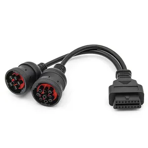 Obd2 - Ferramenta de diagnóstico de caminhão, cabo de 16 pinos J1708 J1939, conector OBD para OBD2 6 pinos 9 pinos para Deutsch, para caminhão Cat