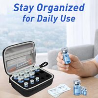 Sac isotherme EVA pour 15 flacons/bouteilles de peptides de 3ml/5ml/10ml avec poche en filet – Organisateur pour réfrigérateur et stockage de médicaments