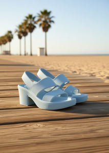 Sandali unisex in EVA con doppio cinturino, comodi, tacco piatto 24, estivi, tinta unita, slip-on - Product Image 2