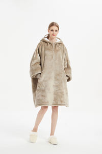 Sweat-shirt géant à capuche portable original en usine sweat-shirt à capuche oversize en flanelle en <span class=keywords><strong>polaire</strong></span> sherpa avec fermeture éclair - Product Image 4