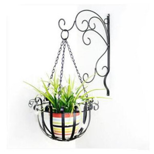 Wholesale Garden Decoration Black Powder Coated Wall Mount <strong>Indoor</strong> Iron Flower Pot Stand Rack <strong>Hanging</strong> Flower <strong>Baskets</strong> - Product Image 2